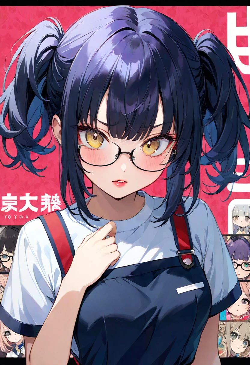 anime girl wear glasses and a tie posing for a picture, Ilya Kuvshinov (Ilya Kuvshinov) Animation, Pixif, serial art, Attractive anime girl, wear glasses, Anime cute art style, Charming anime girl, wear glasses on, Beautiful anime high school, Ilya Kuvshinov. 4K, Yandere, best anime 4k konachan wallpaper