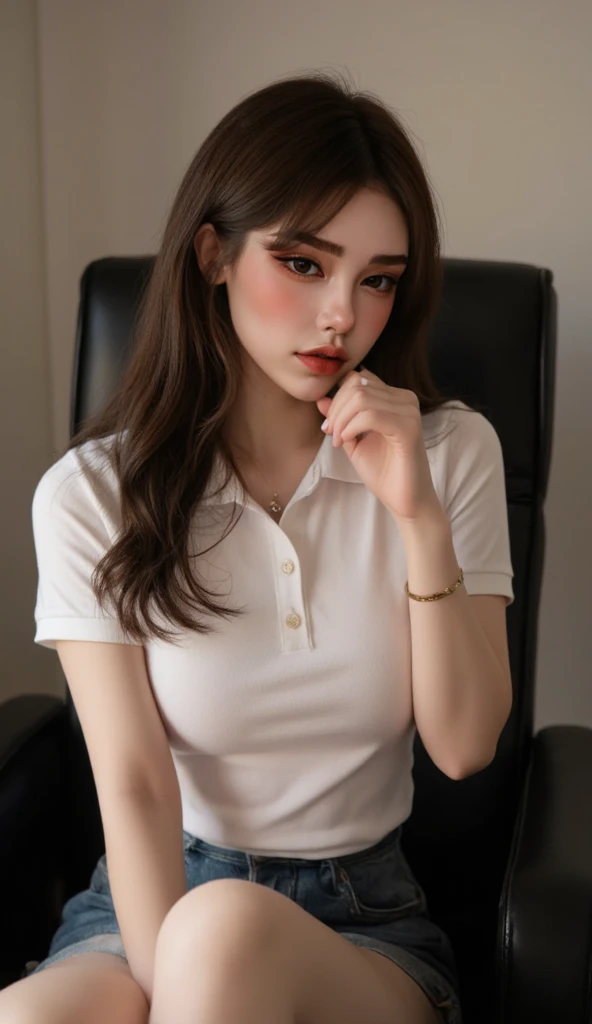 ((top-quality、8k、masterpiece:1.3))、Beautiful woman with perfect body:1.4、slim abdomen:1.2、Longhair, normal breast, Highly detailed facial and skin texture, A detailed eye, delicate eyes, double eyelid, (smile), (full body shot), ((in the car 1.1)), ((sitting in the car)), ((wearing white uniform)), looking in front