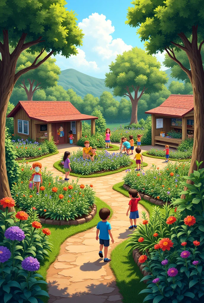 Eco-friendly education focused on the field of landscaping and gardening for children aged 6-10  -  "flowers"
