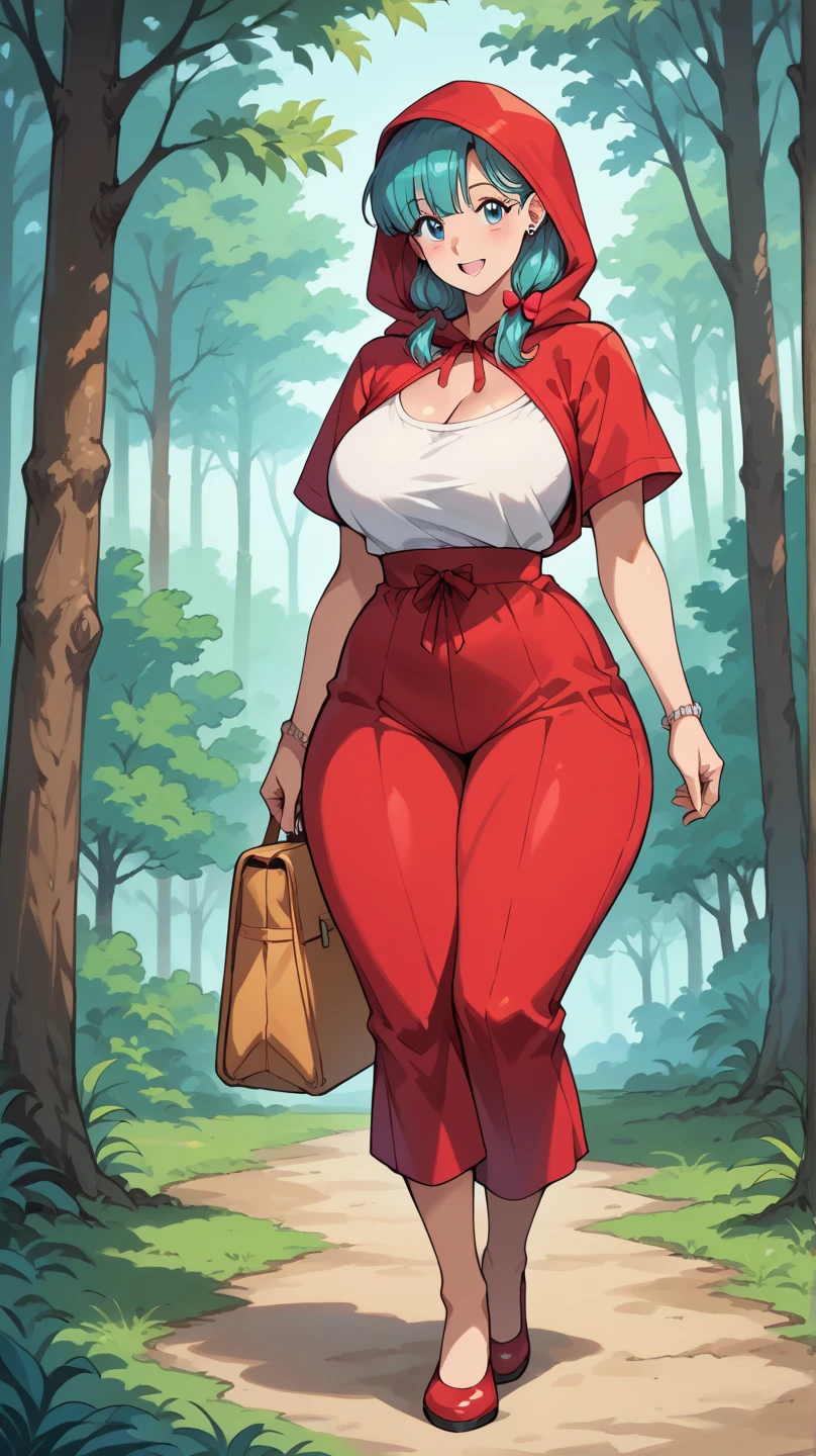 Draw lips correctly, red lipstick, from chest up, best quality, Super detailed, lifelike, Super fine skin, perfect anatomy, (1 Japanese Mature Woman), (alone)，Wearing a red crew neck sweater dress，short sleeve，wavy long hair，37-year-old female，Mature，The most beautiful smile，garden background，stand，Slightly fat，medium chest，full-body shot。