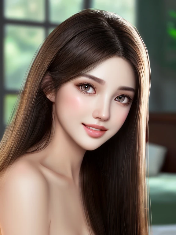 vector image, vibrant colours, smooth gradation, best quality, masterpiece, absurdres, ((isolated)), (pitch black background), (detailed face and eyes:1.2), sweet smile, detailed beautiful eyes, eyelashes, glossy full lips, sensual, volumetric lights, medium shot, half body shot, busty, full cleavage, deep cleavage, curvaceous, Unimaginably beautiful girl, enchanting, glistening skin, burst out breast, tinted green and golden back lights, smoky big eyes, (())