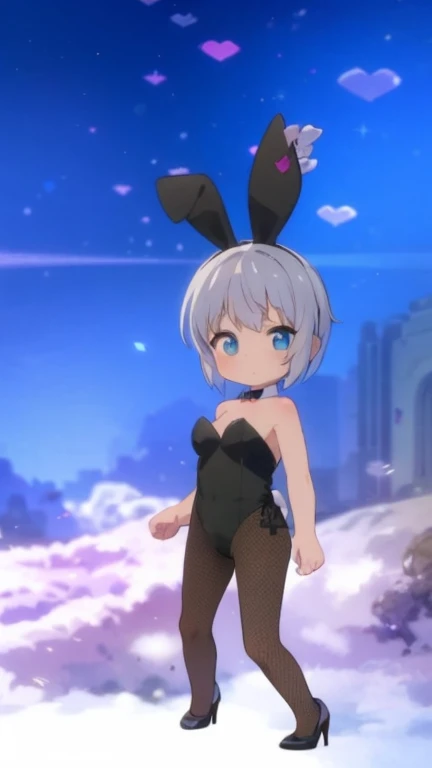 Hairy fennec, focus on face, standing, beautiful lights and shadows, short flying vosted, small breast, detailed body, white lace sheer leotard , white thigh high stockings , shy smile
