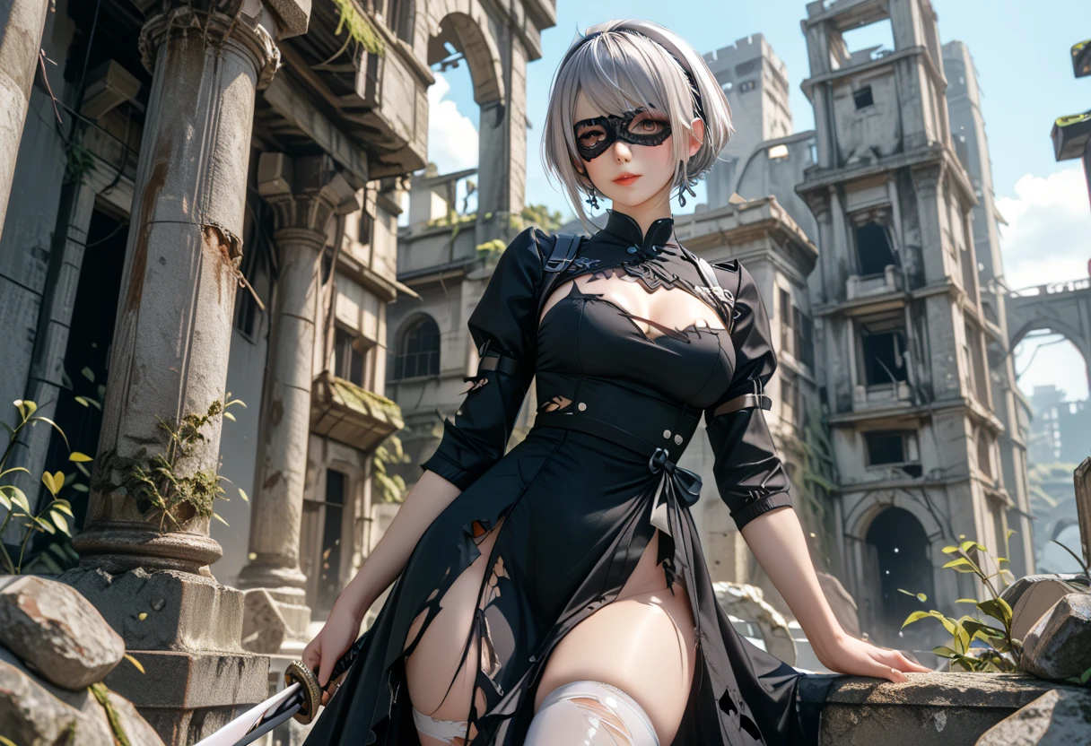 (((Top Quality: 1.4))),(Unparalleled Masterpiece), (Ultra High Definition),(Ultra-Realistic 8k CG),art by Luis Royo, 23-year-old gothic punk girl, detailed cute face, white hair, gothic punk fashion, highly detailed gothic fashion, shot skirt, heavy make up,),(dark red lipstick), size, London mansion background, Backlight effect, lens flare, depth of fields, blurry backround,Detailedface,1 girl, Detailed eyes, (bob cut hair:1.5), hair bangs,(thigh up shot image :1.5),