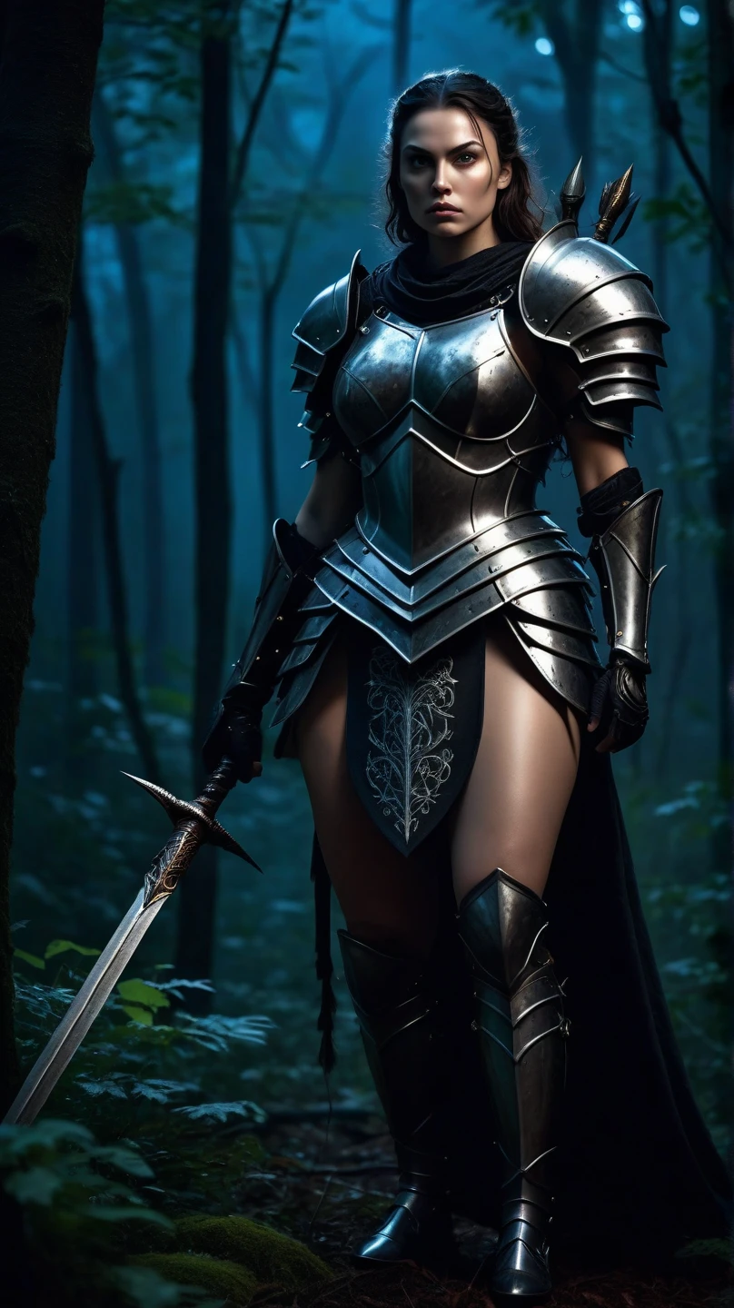 Highest quality, rear angle, low level shot, photo of a [Medieval|Fantasy] female knight with (muscular ass), (wearing [Chainmail|Leather] armor, iron helmet, exposed ass), perfect face, detailed facial features, looking back at viewer, serious expression, outdoors, in scenic high-fantasy country side woodlands, athletic body, big butt, (detailed skin), intricately detailed, overcast weather, dappled lighting, crepuscular rays, shadow casting, film grain, volumetric fog, photographed on a Canon EOS R3, 105mm F/2.8 VR Macro Lens, HDR, 8k, (sharp focus), cinematic film still from lord of the rings, ass focus, from behind