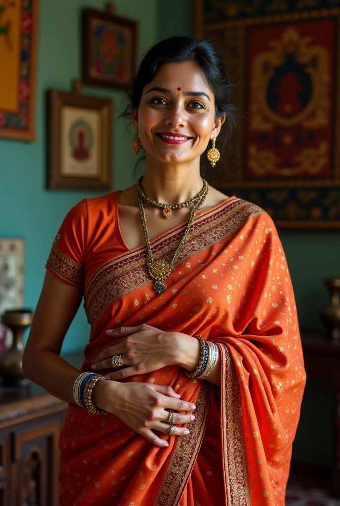 Indian old women in gharchola saree traditional 