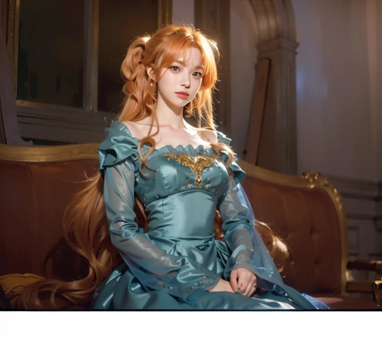 (masterpiece, photorealistic:1.4, extremely intricate:1.6), (photon mapping, radiosity, physically based rendering, ultra resolution, hyper-realistic, photorealistic:1.4, hyper-realistic, 8K, rtx), ((fourteen years old [bodybuilder:supermodel:0.5], (teenage girl, ((organza lace yellow gown), closeup portrait, (sparkling crown)), cloak, filigree, etched, long straight [bright red hair:blonde hair:0.8], [green eyes:clear eyes:0.5], from above)))