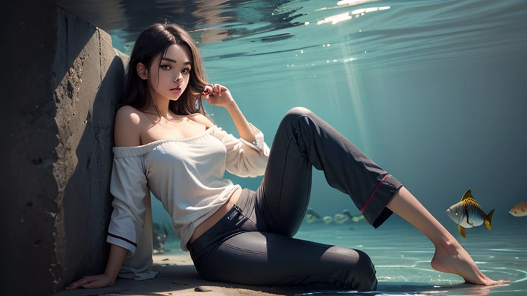 Cute girl beautiful college studene-point play in the water --auto --s2