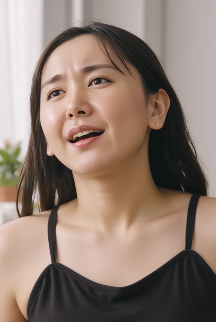" 2woman, 35 Years Old, Indonesian , Lesbian Scene, Tank Top, big , full body, Curvy body, sharing Passionate hug and eating pussy