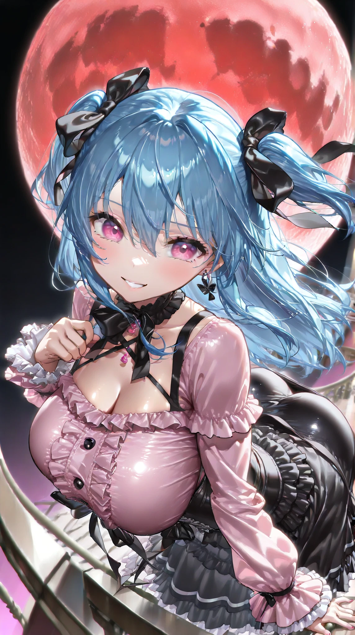 1girl, ahegao, rolling eyes, tongue out, drooling, full-face blush, heart in eye, blue hair, dinossauro, garota dinossauro, dinossauro chan