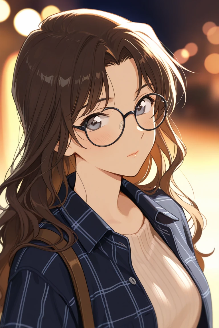 riofutaba, rio futaba, black-framed eyewear, (brown eyes:1.7), glasses, (grey hair:1.2), hair between eyes, over-rim eyewear, semi-rimless eyewear, long hair, sidelocks, 
BREAK (casual clothes, (skirt),long sleeves,closed clothes:1.2),
BREAK angry looking face、Shyness、up chest、solo,、breastsout(camel's toe)、highleg,
BREAK (masterpiece:1.2), best quality, high resolution, unity 8k wallpaper, (illustration:0.8), (beautiful detailed eyes:1.6), extremely detailed face, perfect lighting, extremely detailed CG, (perfect hands, perfect anatomy),