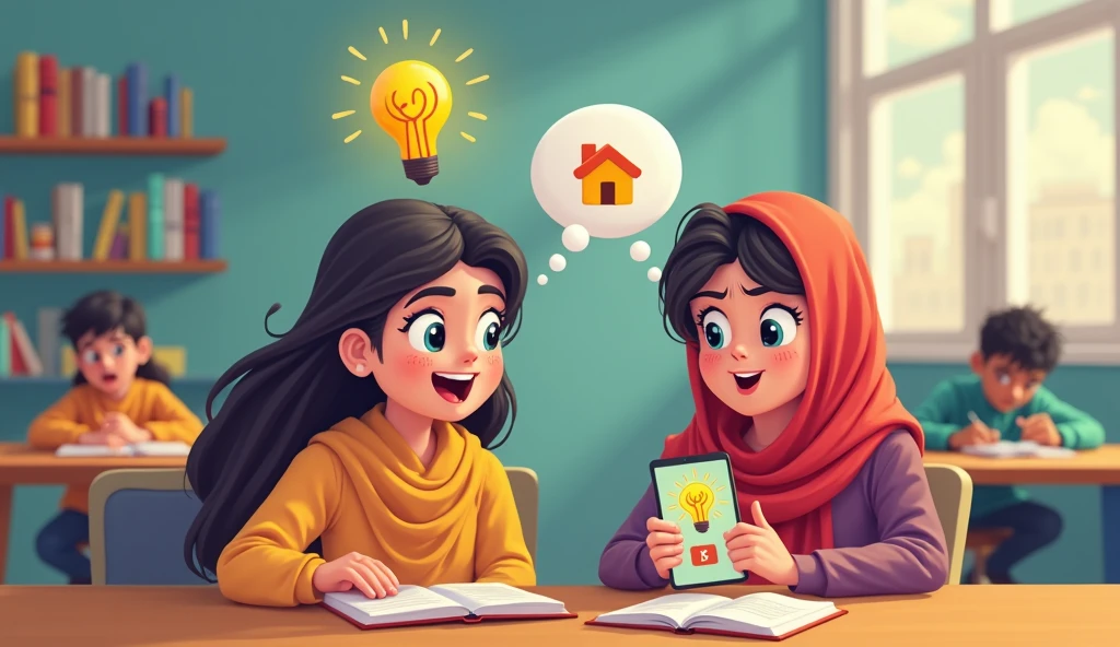 Three of hijab women with one of them is chubby and they are working on coding and search about cyber security in anime version.