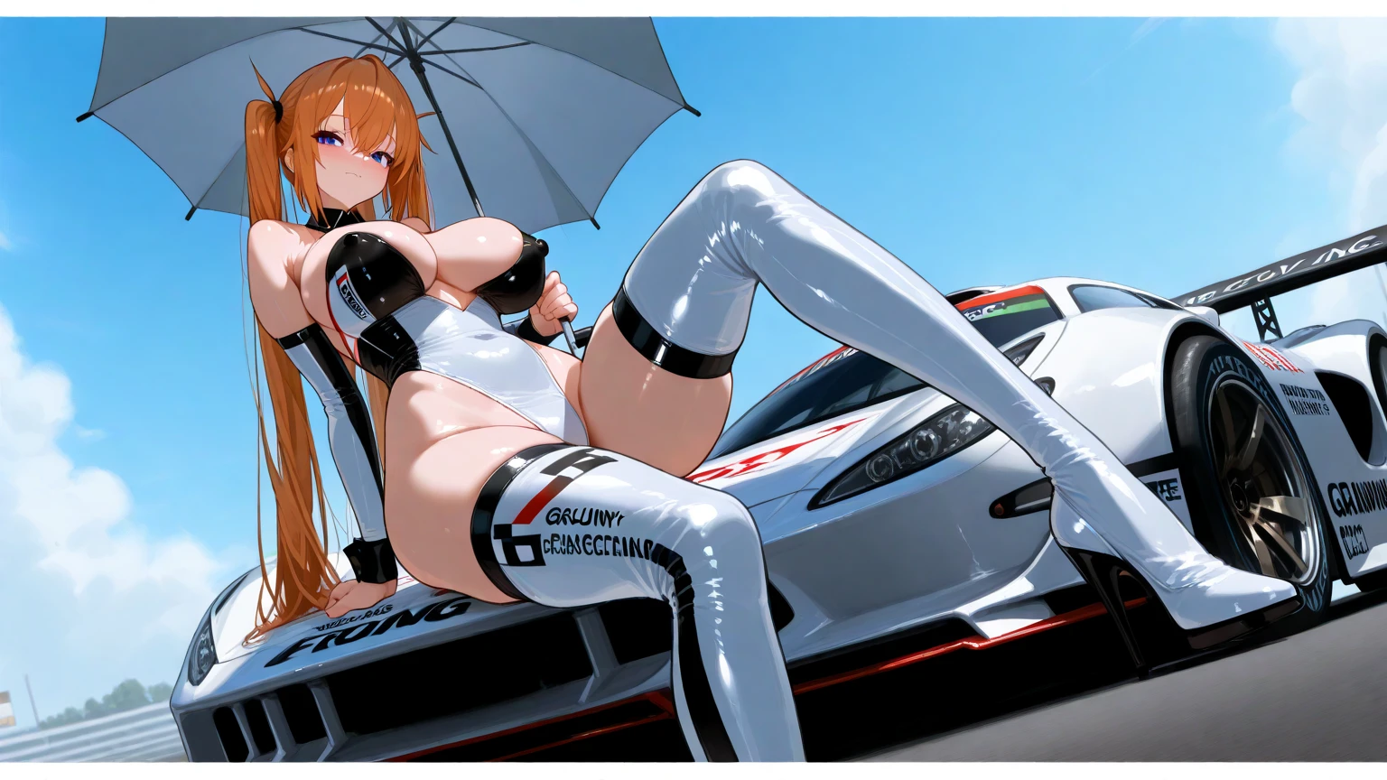 nsfw, Shikinami Asuka Langley, Race Queen, Sweat, blush, Erect nipples, Sex, whole body, penis, , semen, , Heart Eyes, combination, clitoris