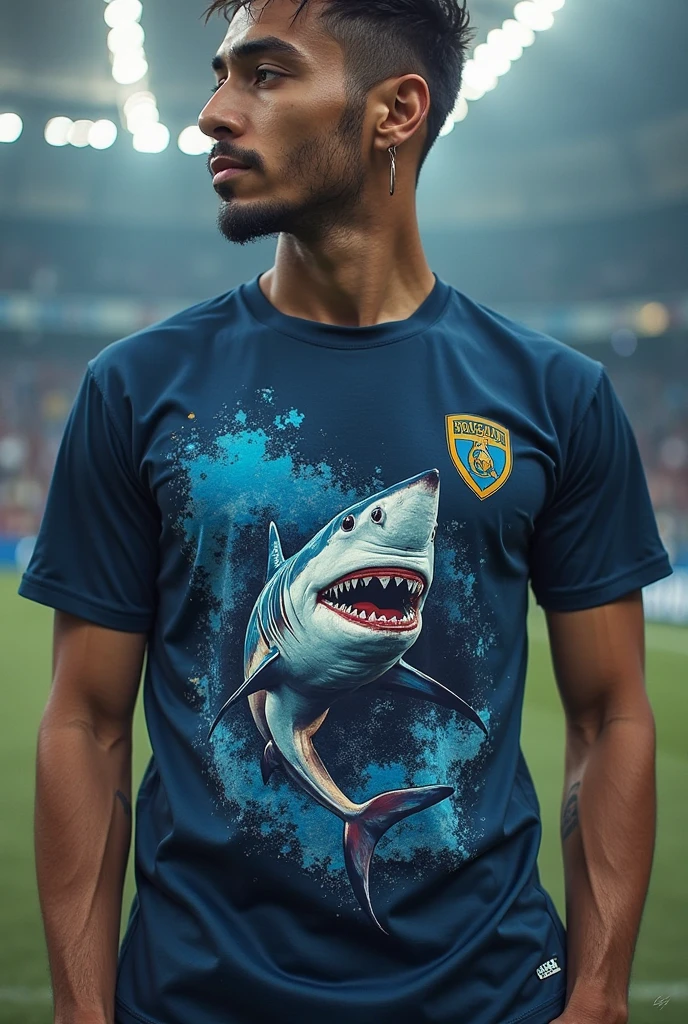 Pink soccer team t-shirt with pink shark