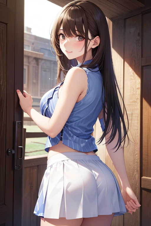 (NSFW:1.4)、1 persその上 for Japan々のwoman, (a beauty woman, delicate woman:1.3), break, (summer、Blue and white armor、Torn clothes:1.3), break(Inside the castle:1.3), break, Extremely fine resolutiその上, (Symmetrical eyes:1.3),(cry:1.2) break, Small breasts, Brown eyes, Parted bangs, Brown Hair, woman, break, (Tilt your head、blush、Embarrassing:1.0、Eye and facial details:1.0) break, (masterpiece, Highest quality, Very detailed, Detailed face, 8k)、Clothes are see-through、Push out the chest、Place your hands behind your back、Large Breasts、((Browsing Caution),(2man and 1woman,Have sex))、Goblin inserts penis、(Clothes get torn、Beautiful nipples)、(White liquid on the head、White liquid on the arm、White liquid on the feet、 on face、Sweat、semen、 comes out of the crotch:1.2)、(Hands behind back:1.4)、(pigman、Big guy puts his dick in pussy、have arms、Grab your chest)、(A man grabs a woman from behind、Hugging a woman)、(excessive cum、cum on body:1.2、cum in puss)、(sleeved:1.2 ,story:1.2)、(View from behind)