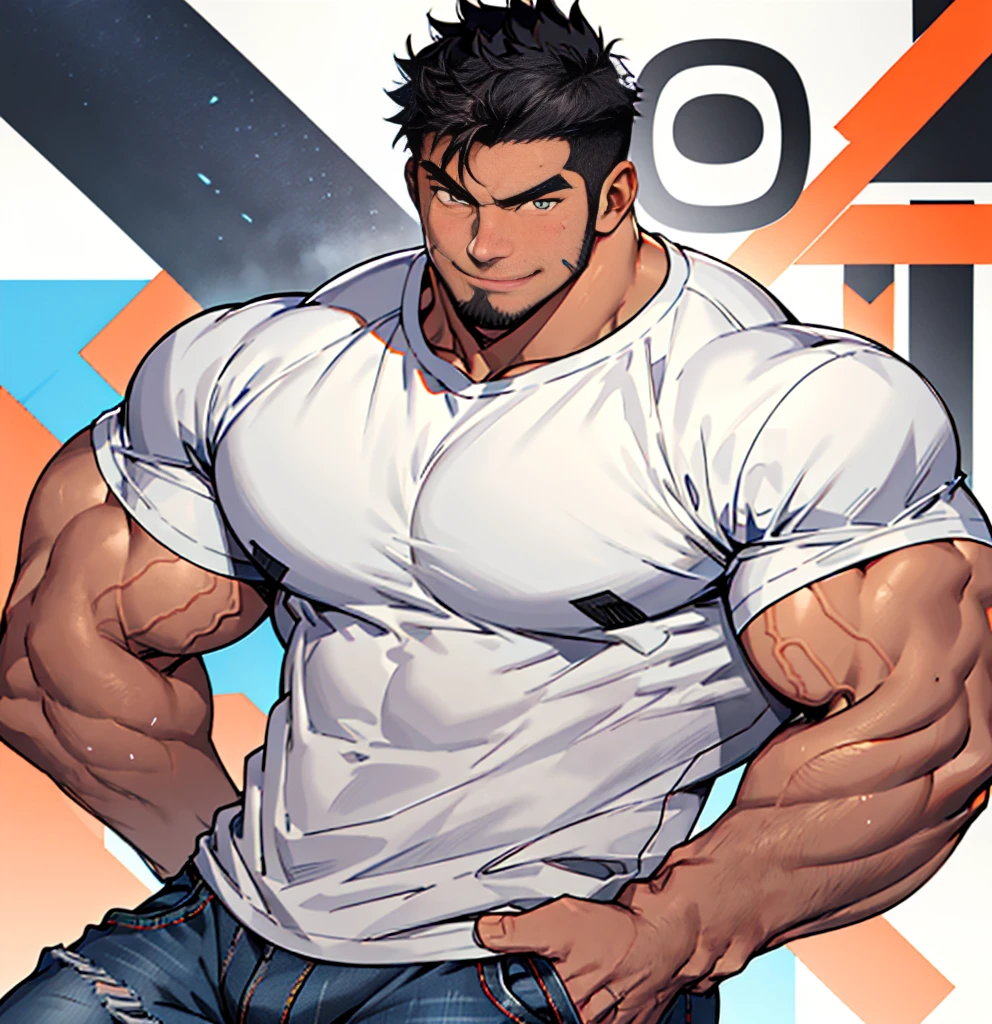 A muscular full moon, flexing its powerful limbs and beaming with pride, invites you to admire its impressive physique.