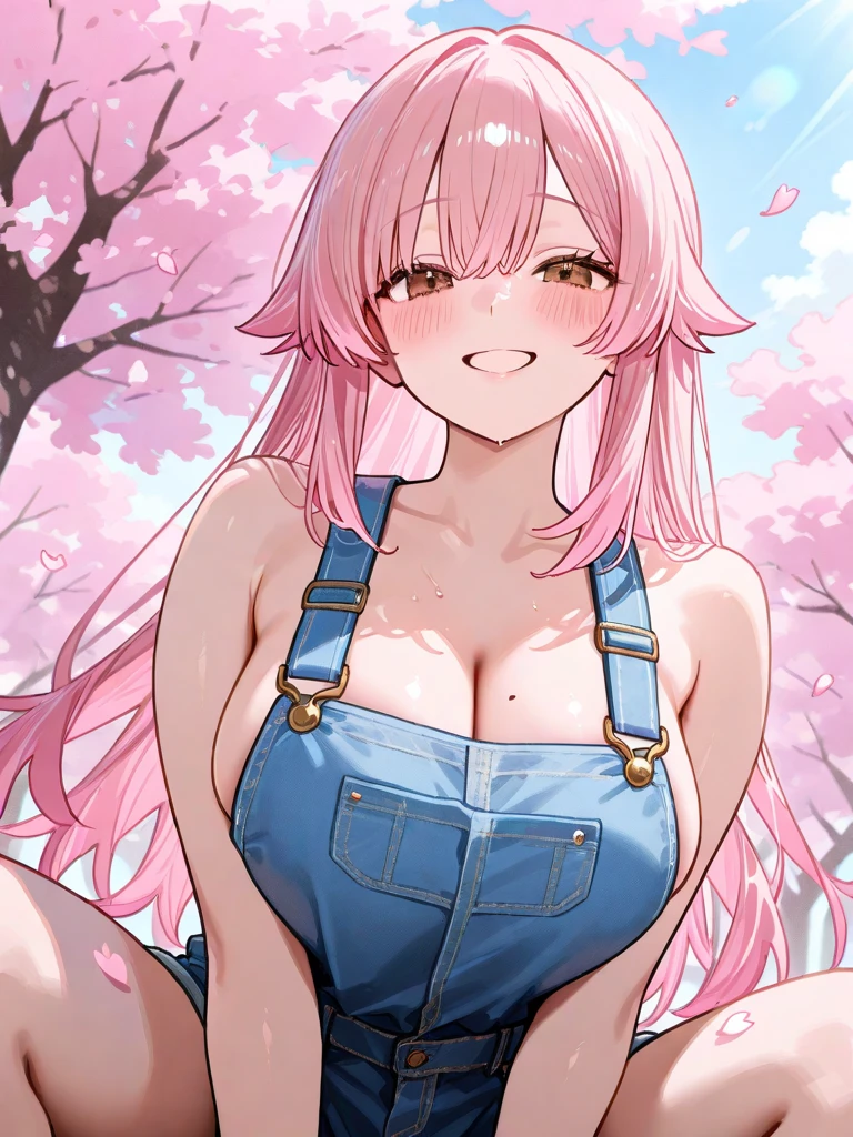 ultra-detailed, ((one girl)), (portrait), (pale skin:1.4), in pastel colors gyaru, (heavy makeup), (professional lighting) hyper detailed, absurdres, 8k, Beautiful Face, (Laugh shyly), ((teasing smile:1.8)), ((Wink:1.7)), (Laugh with your mouth wide open),((Tilt your face:1.6)), View your viewers, ((Bright red cheeks:1.6)),Glossy Red Lips, ((huge breasts:1.5)), ((undressing:1.3)), ((Lifting her clothes and showing her nipples:1.5)), noon,summer, Green tree々, In the mountains, ((Anime style background)),masterpiece, Highest quality, (Brighten your face), so beautiful,Latest, Complex details, (Pink long nails), (nail art), (ring),(bracelet), (Floral Choker),AI-generated, Complex,High resolution, Highest quality, super high quality,3D Images、3D Images,One person,Pastel pink long hair,(High Ponytail), (wavy hair:1.3), Pastel anime woman posing for a photo, ((Fine grain、blue eyes、glowing eyes:1.4)), (Squint your eyes:1.1),a hyperRealistic , hyperRealistic , Realistic,Anime woman with long pastel pink hair, Smooth anime CG art, A girl in a gorgeous pastel-colored kimono, ((Pastel-colored furisode)),(Pink large floral pattern), (sideboob), Long flower hair ornament,Floral Earrings, Mature Body, tall,Narrow waist, ((looking forward:1.3)), front view, ((upper body)),