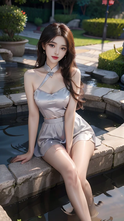 (wallpaper),32K,((Extremely exquisite and beautiful)),(((masterpiece))),(((Best quality))),(((超high resolution))),Realistic shadows,(high resolution),(Smooth and flawless fair skin:1.5),(Pale skin:1.3),Extremely delicate facial details,beautiful eyes,(Perfect body:1.1),Nikon D750 Camera / 1.4 55 mm，专业的light， Physically based rendering, 1 Girl, Sailor Suit，dark green tie，Pleated Skirt，（White pantyhose：1.3），Sailor hat，Black Hair，leaning_forward,full-body shot，Golden Ratio,[:(A detailed face:1.2):0.2]，Pure face_V1, Broad shoulders,(Maximum chest:1.5),plump legs，Skirts cover the bottom of the skirt，Black leather shoes，A big smile，White Teeth，Villa balcony，light，Backlight，
