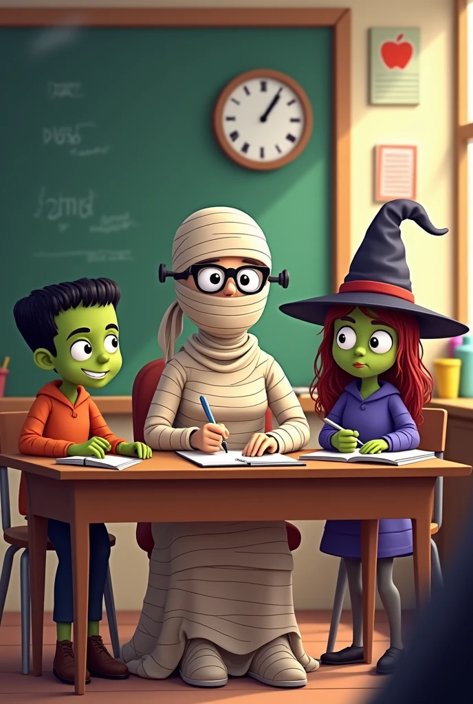 (masterpiece), best quality, (( two old men in blue suit and black suit stands beside)) (((nude naked nude naked young girl has very short brown hair and wears a traffic cone on her head and holds an apple))) and has medium breast and nipple and vagina and earring and necklace and wristwatch, blackboard, writing chart, classroom, classroom, class room, black man in the background holds girl,