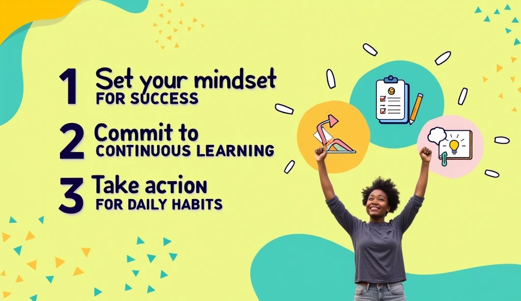Text on Thumbnail: "1. Set your mindset for success 2. Commit to ...