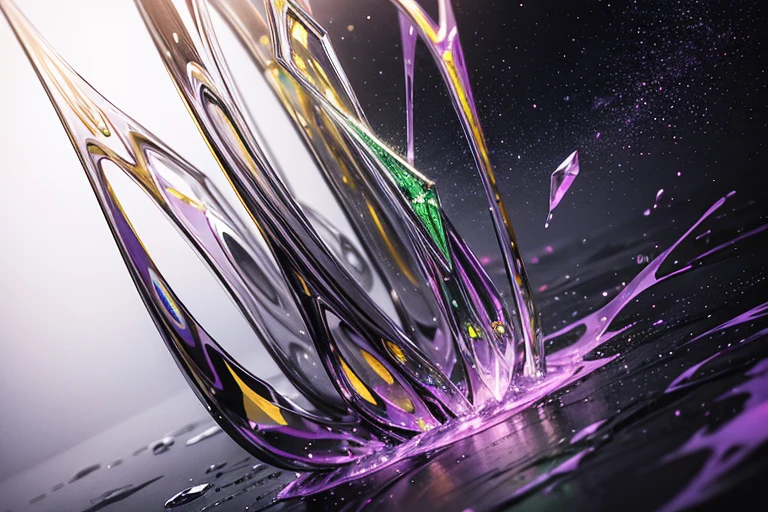 Create an entity. She has a mechanical appearance, with a metallic humanoid body in purple and green colors. Its head is shaped like a helmet, its jaw shaped like a skull, and a metallic horn on the top. Behind, there is a completely white background