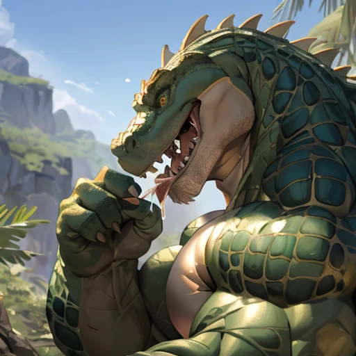 Uploaded on e621, by Pixelsketcher, by Bayard Wu, by Thomas Benjamin Kennington , by Einshelm, solo anthro, ((face portrait)), BREAK, ((mouth closed, tongue out)), Crocodile hissing, sweet look, (detailed Bonifasko lighting), (detailed scales), (detailed skin), ( Crocodile,  Crocodile,  Crocodile), (slit pupils), (her own hands holding her own face), BREAK, ((Crocodile hissing)), ((SFW)), ((long thick colorful tail)), ((facing viewer)), (cinematic lighting), ((detailed background)), ((face portrait view)), (((face view))), (half body shadow), [backlighting], [crepuscular ray], [detailed ambient light], [gray natural lighting], [ambient light], (higher wildlife feral detail), [explict content], [sharp focus], (????????????????????), (shaded), ((masterpiece), hissing, her own hands holding her own face, medium scales breasts, breasts, furry colorful Crocodile, Crocodile face, furry Fantasy Art, furry Art, Commission for High Res, anthro Art, Art,Sakimichan beautiful, masterpiece, medium breasts, best quality, detailed image, bright colors, detailed face, perfect lighting, perfect shadows, perfect eyes, girl focus, Crocodile eyes, flawless face, big breasts, slit pupils, face focus, ((long thick colorful tail)) Crocodile, Crocodile girl, scales, scales woman, Crocodile nose, large long muzzle, colorful scales, gaze at the viewer, half-closed eyes, 1girl, solo, (masterpiece), (best quality), (illustration), (cinematic lighting), detailed scales, balanced coloring, global illumination, ray tracing, good lighting, scales, anthro, showing scales breasts, cleavage, looking at viewer, seductive look, SFW