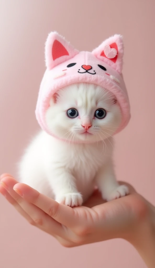 create a cute cat big bright eyes in 3d cartoon chibi style