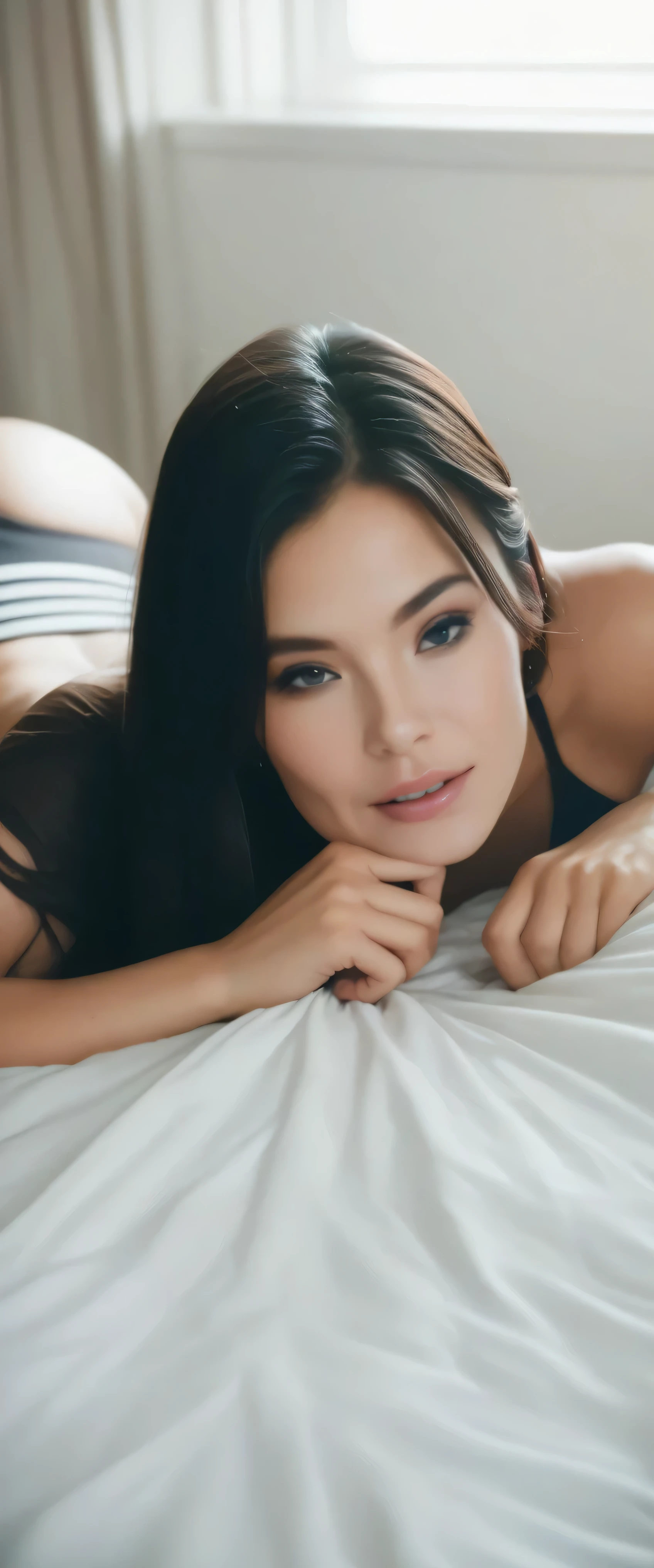 sfw:2.stop.Score_9_up, score_8_up, score_7_up, safe_pos, getting fucked by a big dick , score_9, score_8_up, score_7_up, score_6_up ,gorgeous face,busty 18 years old, long black hair, bangs, sexy thighs , bend over , getting fucked by a big dick ,laying on bed, laying face up, horny girl , (((from front))), on bed , (((lewd pose))),((anatomically_correct)) .stop.sfw:2