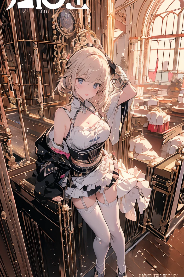 (medium breasts:0.6),(from below:1.2), ((Face)), (Close-Up:0.4), (( eat a cake and have a coffee)),highest quality、(real、photorealistic:1.4),(ultra high resolution, 8K RAW photo, clear focus), best qualtiy, natural lighting, field depth, (Bright pupils, detailed beautiful eyes, high detailed face), Red lip, (tight focus:1.2, from below:1.2), sexy posing, erotic cute,cooking Research Institutes(beautiful and luxurious:1.2),(double breasted:1.0,under bust:1.0), gap between buttons,(((corset belt))),(((high waist skirt,))) seductive weak smiling,(with sparkling eyes and a contagious smile),open mouth, Looking at Viewer
