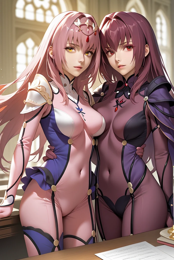 AuraFrieren, horns, twin braids <lora:ÐÑÑа ÑÑиÑен(AuraFrieren, horns, twin braids(necklace,strapless shirt,navel cutout,white skirt,red waist cape,elbow gloves,thigh boots):1>,necklace,strapless shirt,navel cutout,white skirt,red waist cape,elbow gloves,thigh boots, ((2girls)) in full growth, best quality, masterpiece, ultra-detailed, high quality, (no panties), no bra, yuri, yuri sex, lesbi, lesbi kiss, lesbi sex
