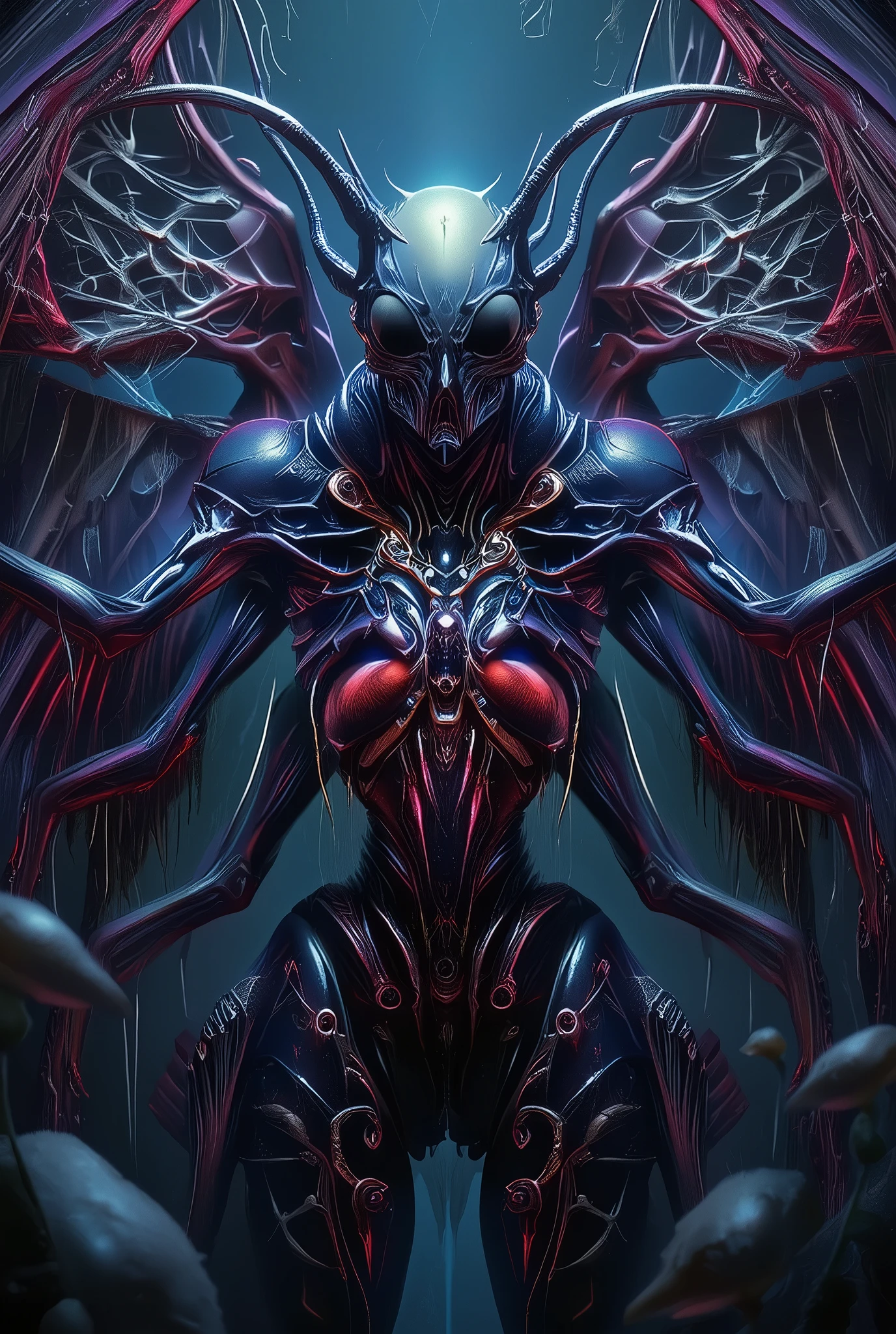 (Animal body horror:1.4), (humanoid wasp, Bipedal Hornet:1.3), (large hornet wings:1.2), living being, (real breasts and nipples:1.2), (vibrant colors:1.2), Hans Giger, many hands, (Compound Eyes, Wasp Thorax:1.2), Bright Vibrant Colors
oil on matte canvas, sharp details intricate, highly detailed, digital painting, rich color, smooth, sharp focus, illustration, Unreal Engine 5, 8K, art by artgerm and greg rutkowski and alphonse mucha
(masterpiece,detailed,highres:1.2),