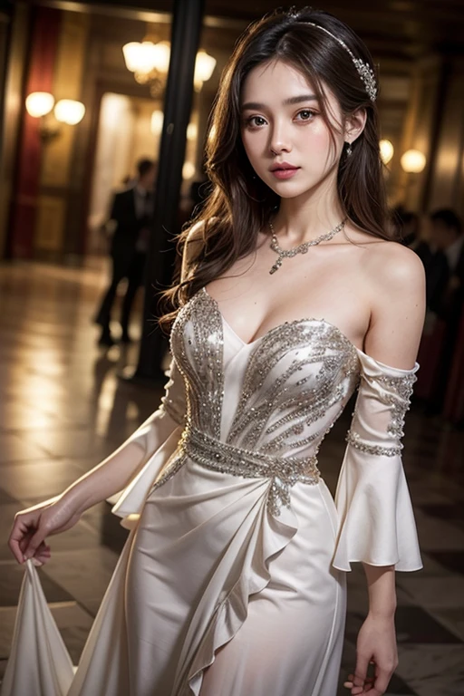 bride、Wedding Style、Wedding Styleの写真、Luxury dresses、church、Light clothing、Formal Wear、night景、illumination、blue eyes、blonde、short hair、Hair tied up、Full body photo、Sexy Face、short hair、 Complete look、(((masterpiece)))、((Highest quality))、((超Realistic))、成熟したwoman、成熟したwoman、perspective、Very detailed、The perfect temptation、Best image quality、Fine-grained image quality、beautiful、Europe, woman, French, woman Italian, Italian, smile、blue eyes、jewelry, blue eyes, Realistic, High resolution, Glowing Skin, (Detailed face),jewelry, , night, blonde, Wavy Hair,Attractive appearance, smile,