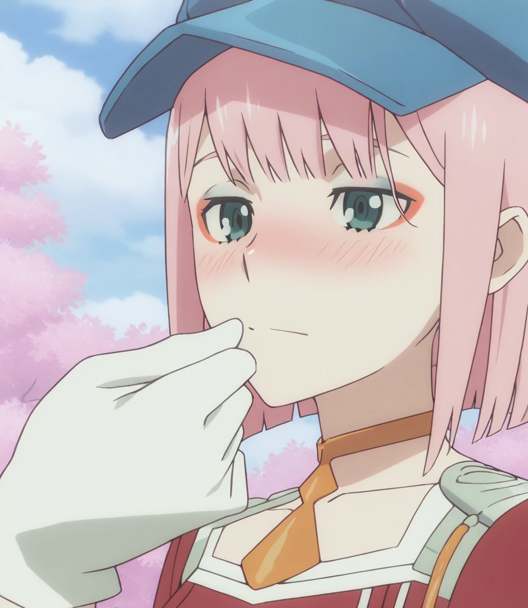 ((masterpiece, best quality)),high resolution,ultra detailed,8k,16k,detailed background, perfect lighting,detailed beautiful eyes,1girl,nsfw,embarrassed,blush,look at viewer,(steam,sweat:1.2),aroused,seductive eye,(from above,from front:1.4),(pov:1.4),face focus,fisheye lens,1boy,1penis,(oralsex),(deep fellatio,hetero:1.4),:>=,(penis in mouth),cum in mouth,portrait,(slender,kawaii),(Kagamihara Nadeshiko (Yuru Camp), blue eyes,pink hair, long hair,small breast,short_body,highlight in eyes,thin pubic hair,flat color),forest,camp