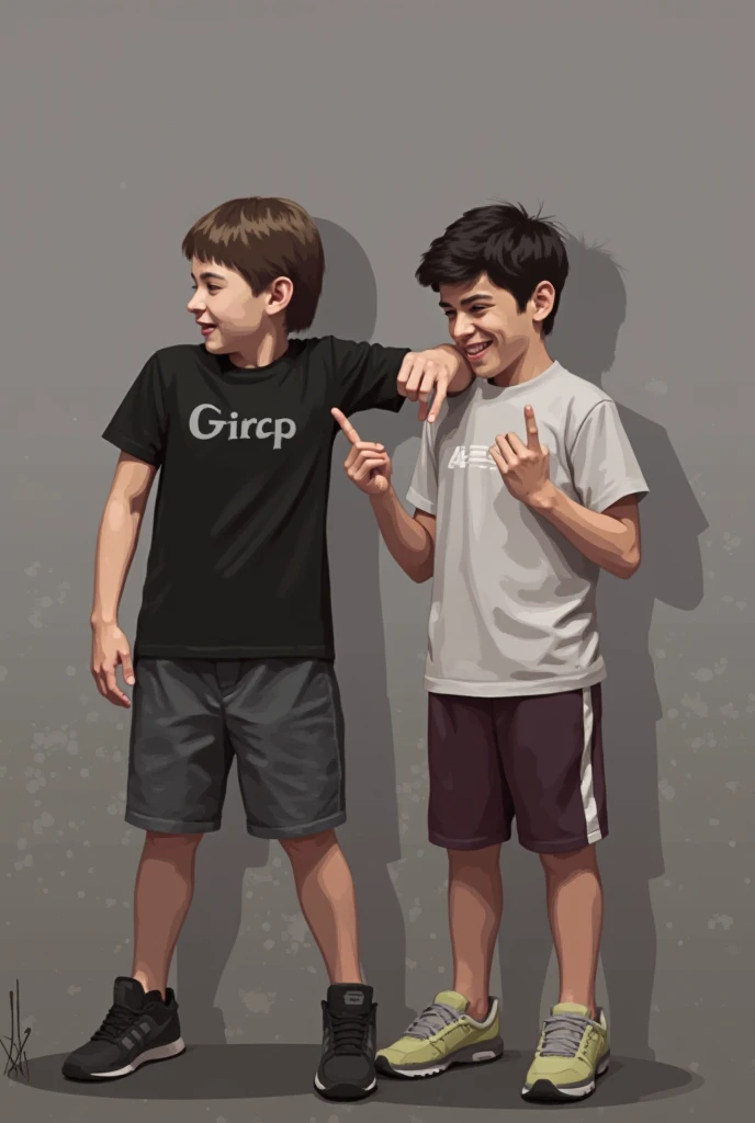 a 3D Pixar disney style 10 year old child with strong physical build light-colored, medium-haired, light-colored male in black shirt giving a thumbs up