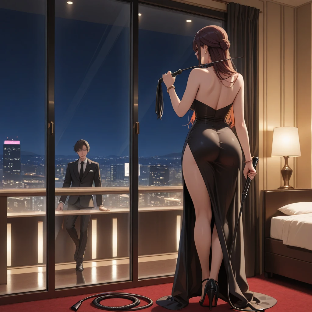 ((二人のIn underwearの女性がセクシーにOffice corridorを歩いているBack view:1.4), Beautiful Anime Women, Beautiful art style, Anime characters, ((Smooth texture, Realistic texture, Anime CG Style)), ((Highest quality)), (Very detailed), (Very detailed CG 統合 8k 壁紙), Very detailed, High-resolution RAW color photos, Professional photography, Brown Hair, Stylish hairstyle, Slender body, (Stunningly beautiful woman), (Office corridor, Many business people walking down the corridor, There is a window in the hallway:1.3), ((Black high heels), (Sexy and cute red underwear:1.3), (Stylish shiny red satin panties, Side-tie panties, Panties with lace trim:1.3), (Thin panties:1.3), (Red Micro Lace Satin Bra, Red bra with lace trim, Thin bra:1.3), (lace garter belt, Garter Strings, Black knee socks:1.3):1.3), naked, In underwear, In underwearのオフィスレディ, Exact number of arms, Exact number of legs, Perfect Anatomy, (Embarrassed expression, Surprised expression), Angle from the rear, Exact finger count、Exact number of legs、(Exact number of arms:1.0, Exact number of hands:1.0), (Perfect hands, Perfect Anatomy), (Back view:1.4)