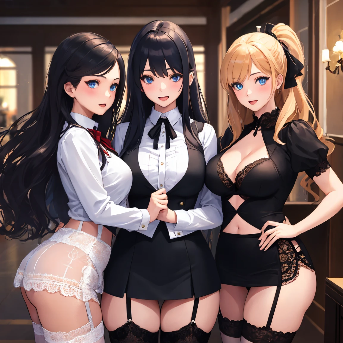 (hair band, Black sailor collar, Black blazer, Black bow tie, Long sleeve, Pleated skirt)One Girl,High resolution, ,Full nudity、cute 、Thick pubic hair、Nipples、Thighs、Eyes of Love、Sweaty、beautiful, Photorealistic images、In detail、High resolution、masterpiece,Lift your legs,Spread your asshole with both hands、Pee