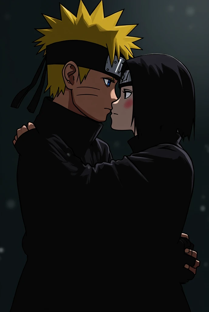 Renji Abarai y Rukia kushiki de bleach, kissing under the moonlight, rukia teniendo la ropa de casca de berserk y renji con la ropa de guts de berserk