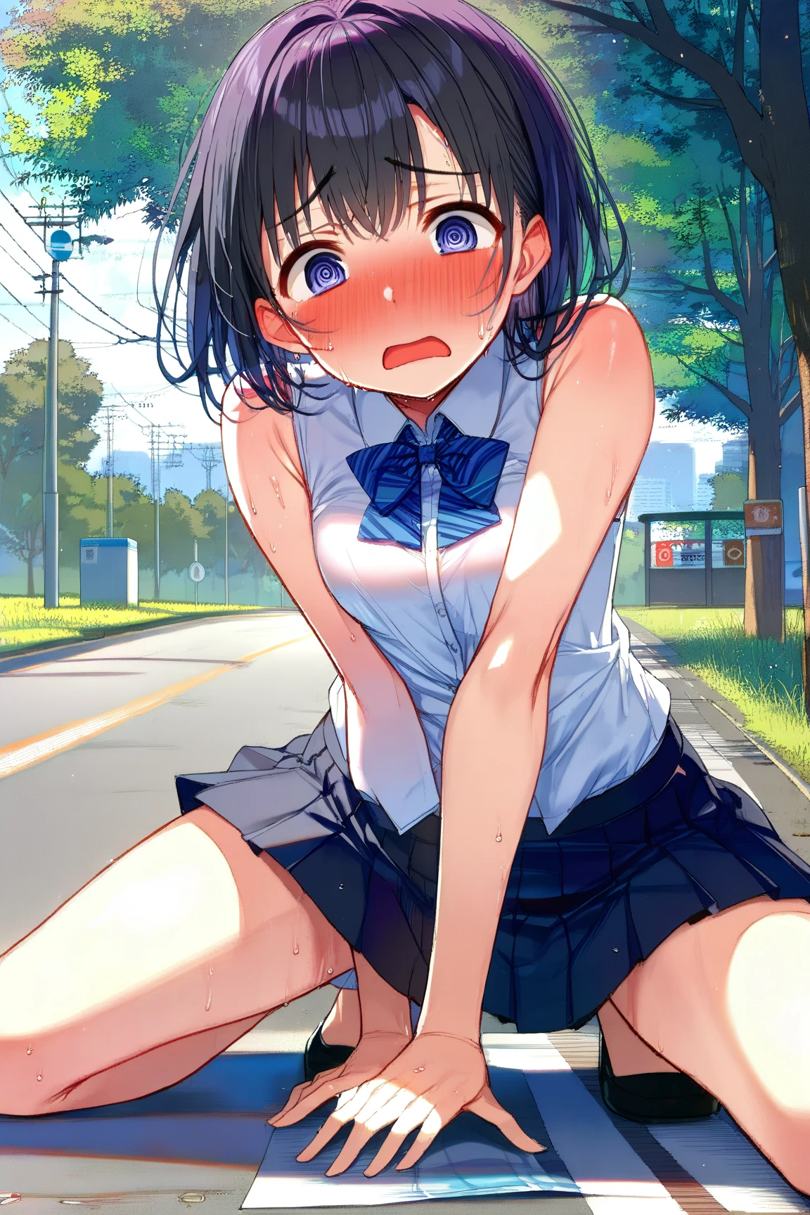 ({Ripped motorcycle shorts, thick penis inserted in anus showing pussy and anus, looking up to the sky in pain}) ((NSFW)), Masterpiece, Top Quality, Absurd, Absolute Resolution, Super Detailed, 64K , super detailed illustrations, highly detailed, beautiful eyes.
Blake Perfect anatomy, perfect hands, perfect fingers, perfect legs, hotel bed
break(1 girl (4 years old)), (wearing a large T-shirt), (motorcycle shorts, skin-tight shorts), (black shorts), (broken),
Slightly short body, straight hair (side tails, middle hair), flat chest, eyes (large, very well-shaped, beautiful, one eye closed), young, round face, (child: 1.7 years), young (baby face), (crying, drooling, squirting urine, ((anal juice)), covered in semen, (short limbs: 1.5)))