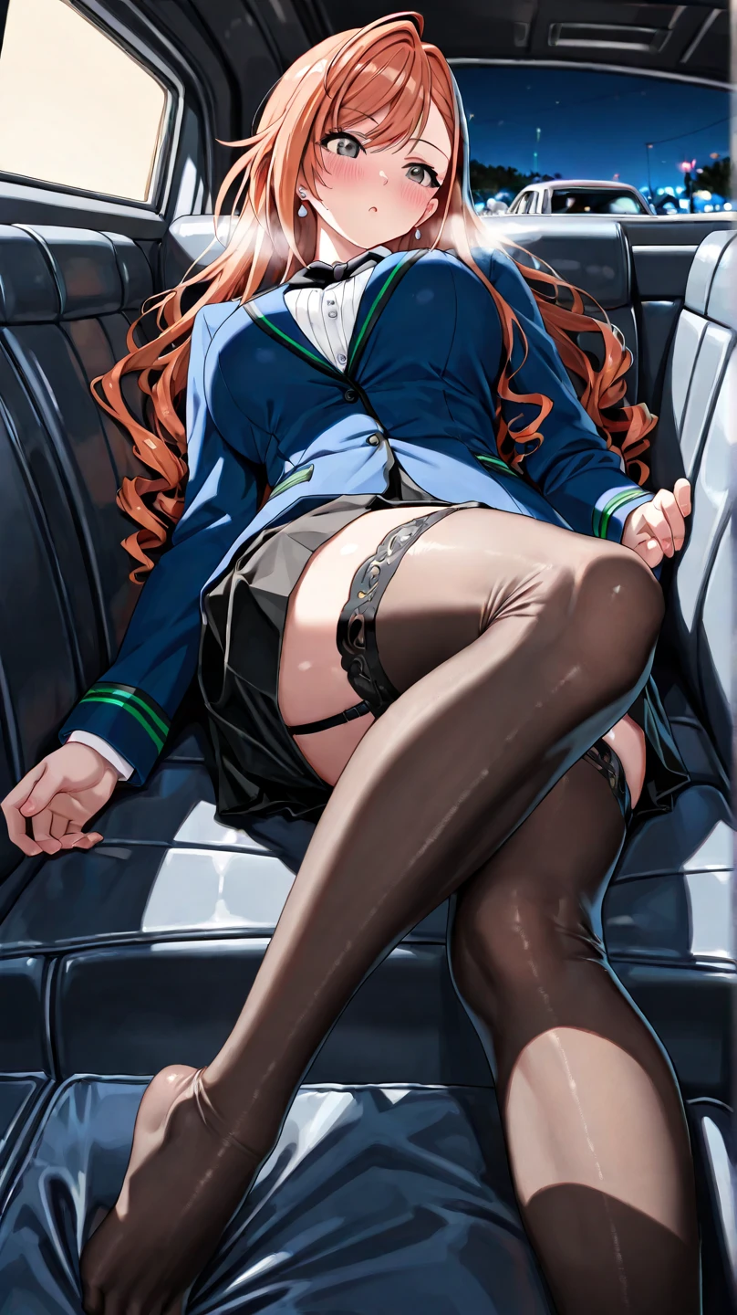 (((Sleeping with legs spread))、(((Shiny underwear)))、Highest quality, 8k, masterpiece :1.3)), whole body, Sharp focus :One Girl,Shiny skin,Sexy pose,Highest quality,Tabletop,shape,Very delicate and beautiful,Hmph,8k壁紙,wonderful,In detail,Official Art,Very detailedなティッカーUnity 8k壁紙,Incredibly ridiculous,Large file size,Very detailedな,High resolution,Very detailed,Beautiful detailed girl,Realistic,X-ray,The queue is full,(((Uniform Blazer、mini skirt)))、(((Big Breasts、Long Hair)))、(((train、trainの椅子に座る)))、, ((茶色のLong Hair、))、Sexy pose、Hairstyle: Long hair、Two hands、Nakano Miku、Wearing high socks