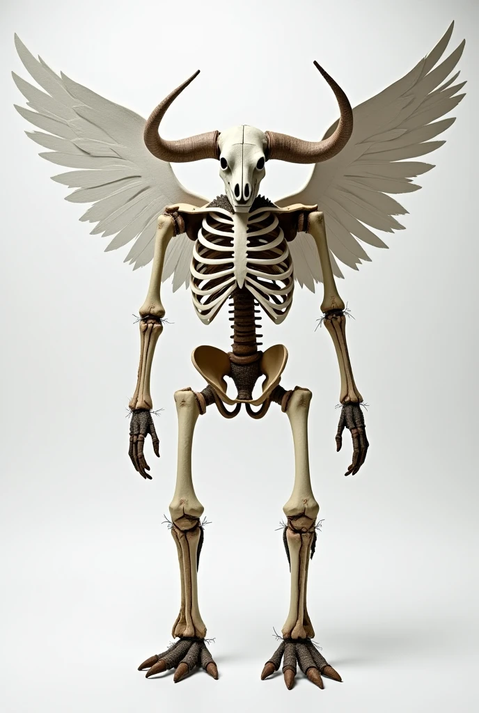 Skeleton, standing, full body, with small horns