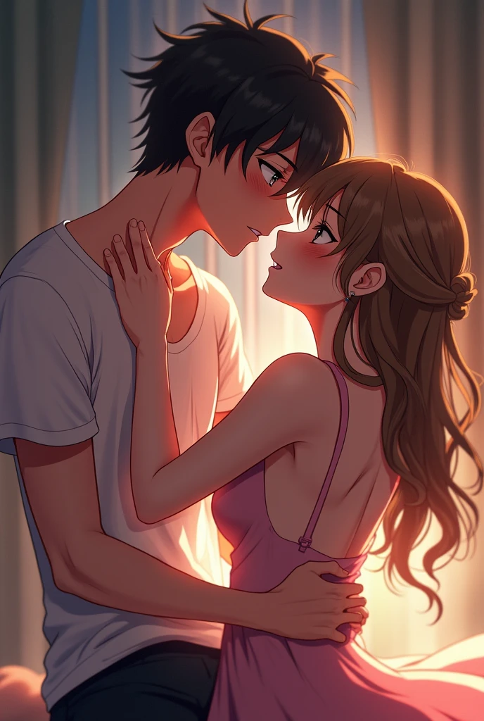 boy having sex with his younger sister, anime model and another realistic one