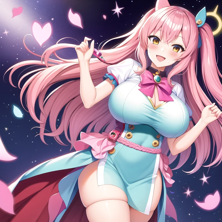 (Better Quality, masterpiece), One girl, (Hairy), bunny, Happy, Blushed, Chubby, Fly away, Heart-shaped pupils,