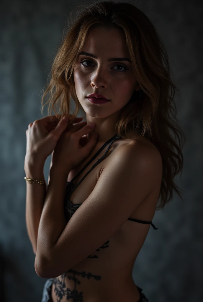 สาวน้อย สวย แซ่บ ผมปานกลางยุ่ง ร่างกายเปลือยเปล่า มือบางส่วนปิดบังร่างกาย หุ่นนางแบบ ยั่วยวน มีสเน่ห์ แสงสลัว แสงสวยงาม ในห้องนอนที่ปลุกเล้าอารมณ์ ขนหมอย pink nipples เค้นคอ ตาคมเข้ม ปากแดงเงางาม แก้มชมพูเรื่อ มีเหงื่อซึมเป็นเงาตามร่างกาย บนเตียงนอน มุมมองทุกส่วนของร่างกาย นอนเอน บนเตียงนอน คุณภาพสูงสุด, realistic, detailsดีเยี่ยม, exquisite, high resolution, 8K wallpaper, 1 beautiful woman, Light brown messy hair. Wear cyberpunk clothes......., Show off your sexy navel...,allow'He already has a six-pack....., And show your face. Show your breasts, pink nipples, open chest..., revealing breasts, Beautiful legs, model, Thin waist, , Wearing high heels. Leather wrist strap to below the knee..., Sharp focus, Perfect dynamic composition. Beautiful and detailed eyes, beautiful red lips, Thin hair, detailed realistic textures, smile, close up, model'shape of, Wear gloves, perfect body, allow'He already has a six-pack...., details: Big hips, The legs are large and have muscular grooves....., Muscular legs, Swollen arms and hands...., The arms have beautiful muscle grooves...... (Wear long black boots......), (Open your legs to eye level.....)、((Sit on the hood of a luxury car and open your legs.....))、