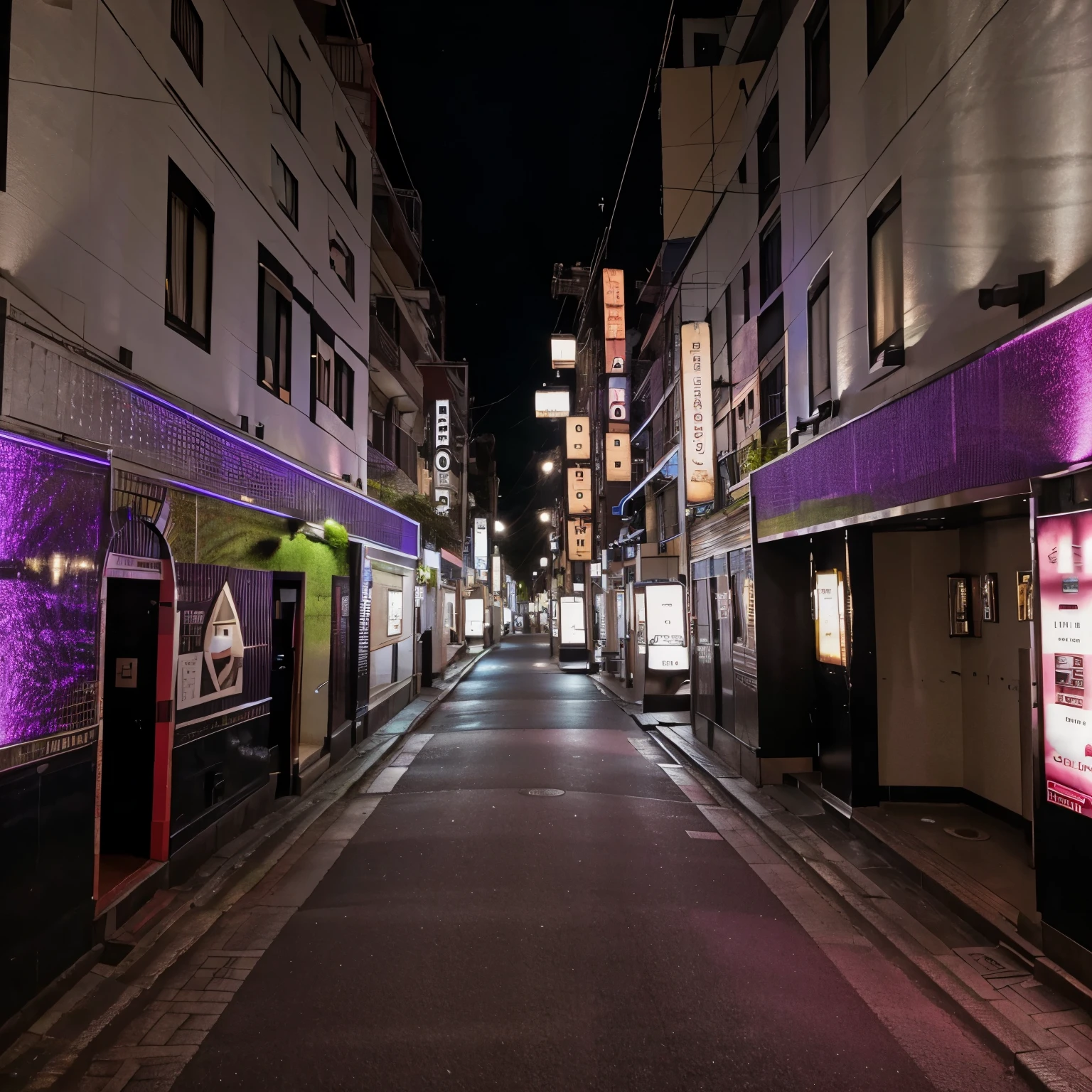 Scenery of the love hotel district