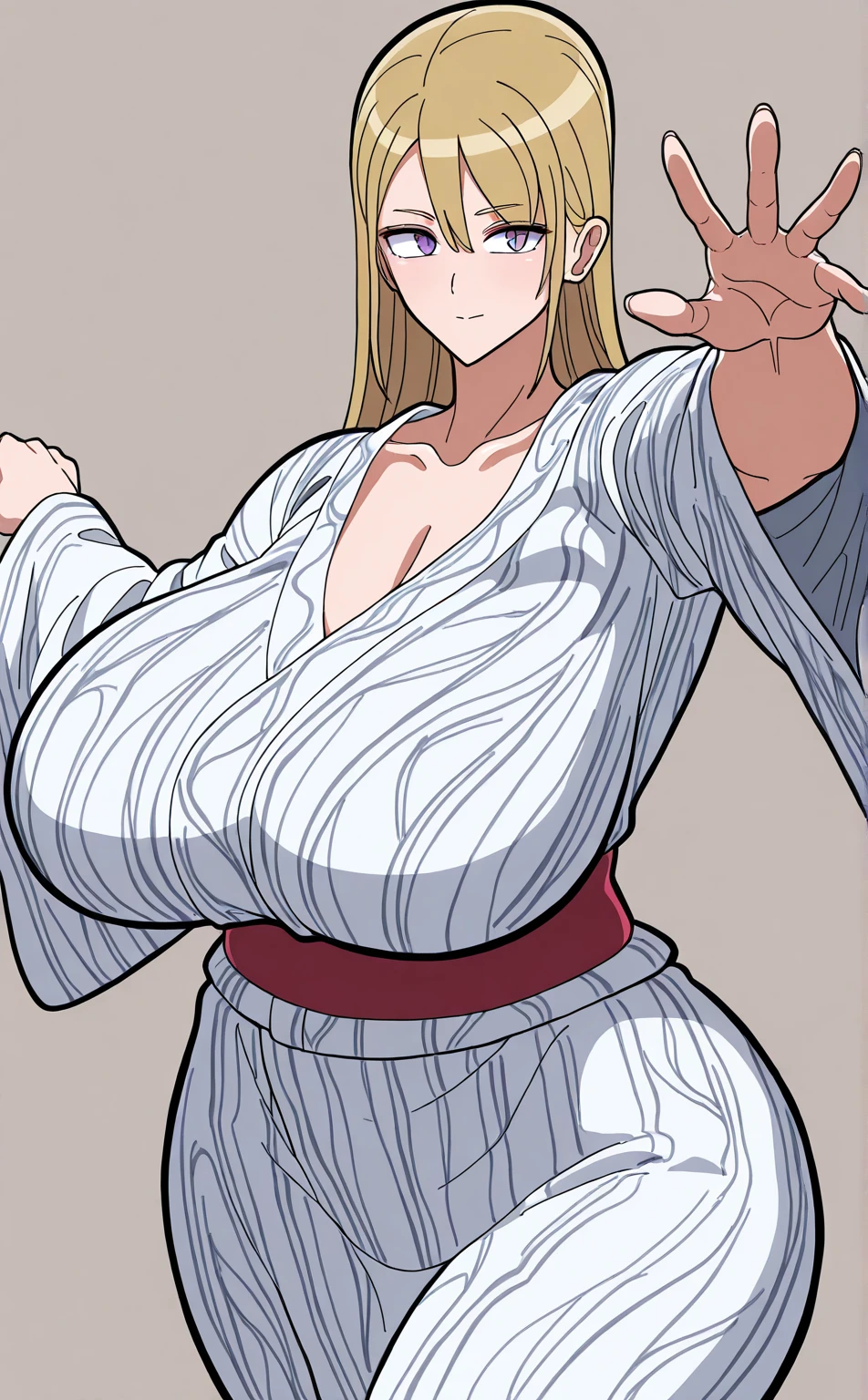 masterpiece, best quality, full body, barefoot, solo, female, big breast, feforrest, beret, pink capelet, pink tunic, white pants, brown gloves, upper body, looking at viewer, shy, from above, mansion, room, finely decorated room, pink theme, big breast but cover, hands to hip