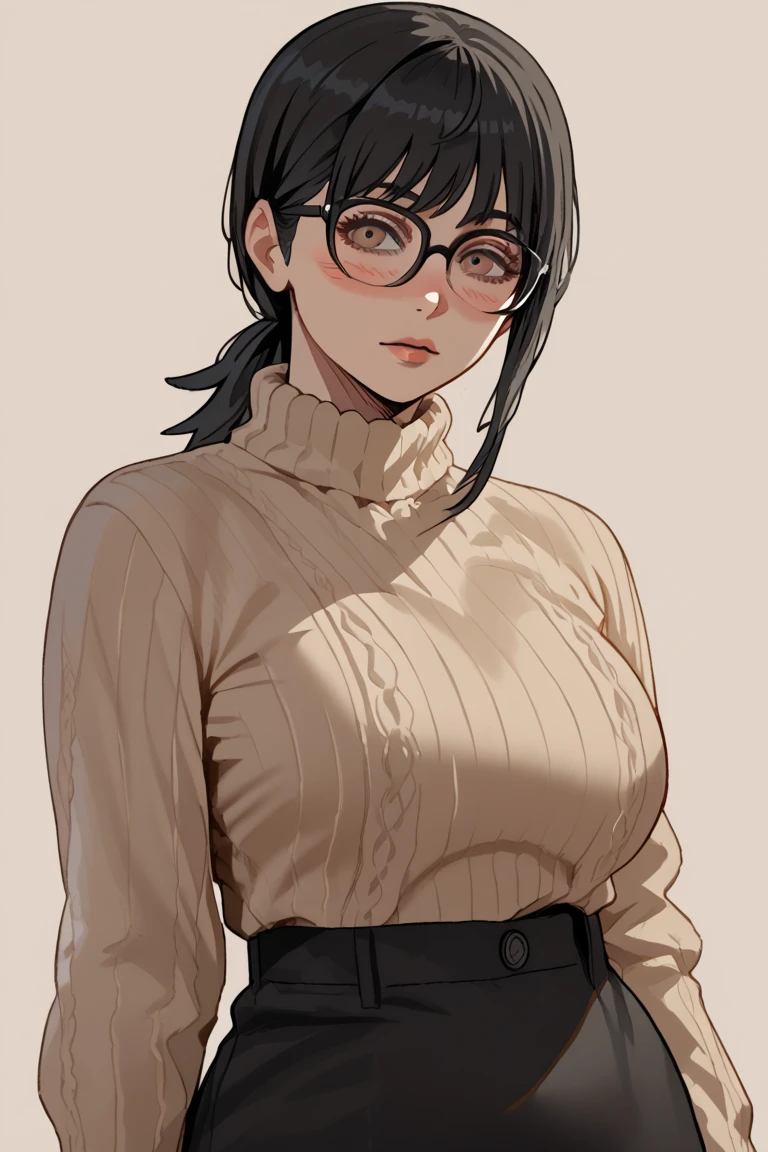 1girl, solo, masterpiece, portrait, stunningly beautiful 1girl, (cute:1.1), beautiful feminine face, medium breasts, cleavage, round glasses, thick sweater, jeans, nerdy, wavy brown hair, autumn, (happy:1.1), blushing, horny, (aroused:0.9), upper body
greyscale
<lora:nanashiNLO_v2:1>