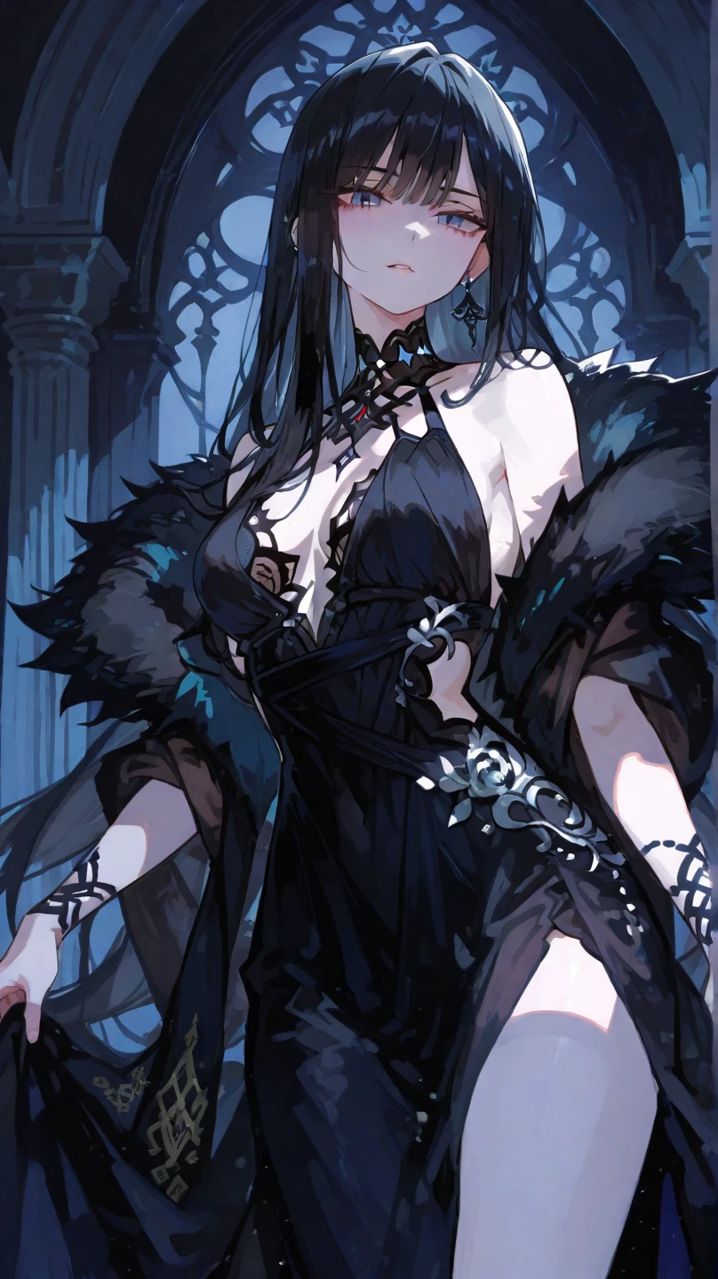 1 Beautiful Sexy Demon Succubus Wearing Detailed Body Jewelry, (dynamic pose), tiro de vaquero, extremadamente detallado, (fractal art:1.3), vistoso, higher detail, ((cinematic lighting)) dressed in black dragon bone full body armor