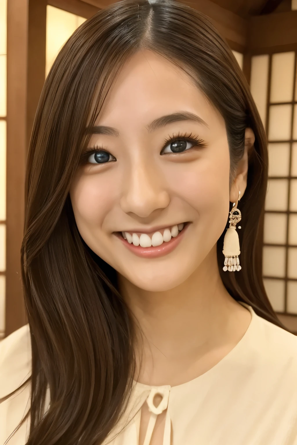 the beauty of Japan、Best Quality,{{x}}, cute woman,beautiful and detailed eye area,Beautifully Detailed Lips,smile,laughing,cute type,enjoy,喜びのsmile,Magical moments,Staring at the Camera、A delicate system、happy expression、Conspicuous dimples