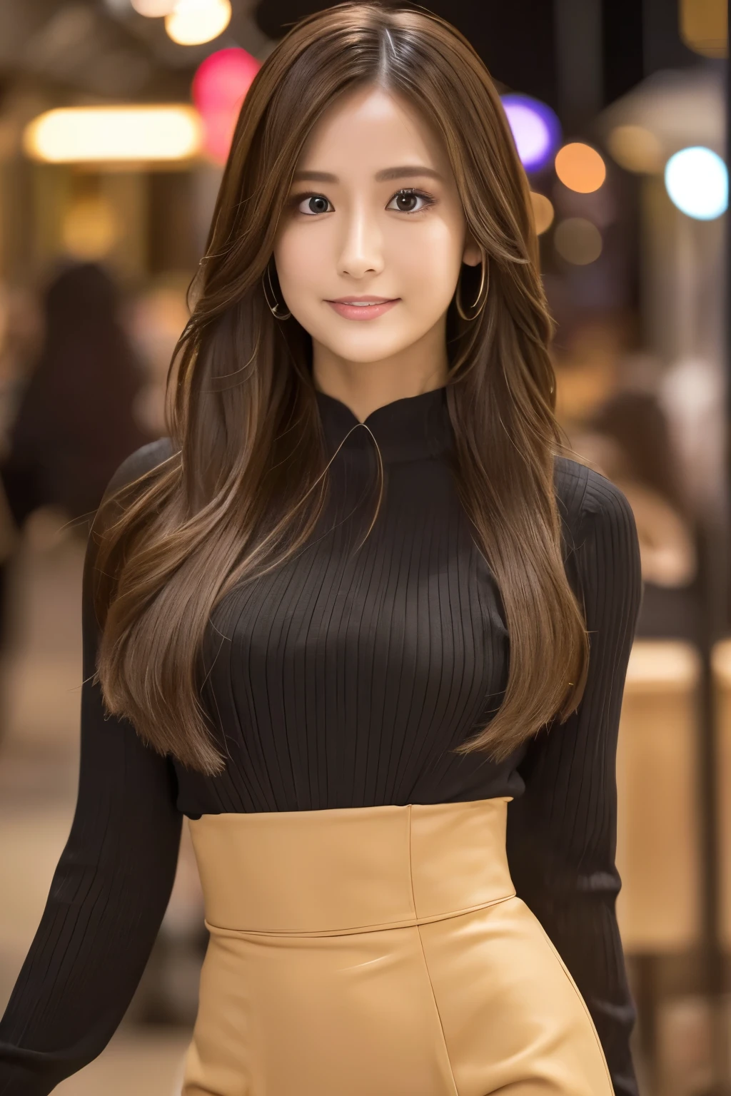 big shopping mall :1.5, shopping center:1.5, blouse and skirt, dynamic, cinematic pictures,(Ultra realistic, high resolution), (very detailed eyes, Highly Detailed Hair, highly Detailed Faces, extremely detailed bulging lips,perfect anatomy),(Best Quality:1.4), (realistic, photo-realistic:1.37), professional photo, cinematic lights , (Detailed Faces: 1.2), smile, Waistline