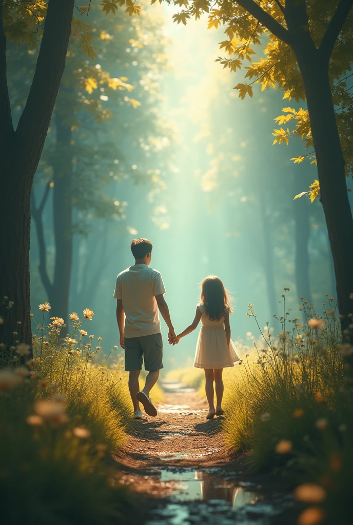 Casal homem calvo e mulher com olhos verdes, com um filho e 8 anos e uma filha de 6 anos  estilo pixar