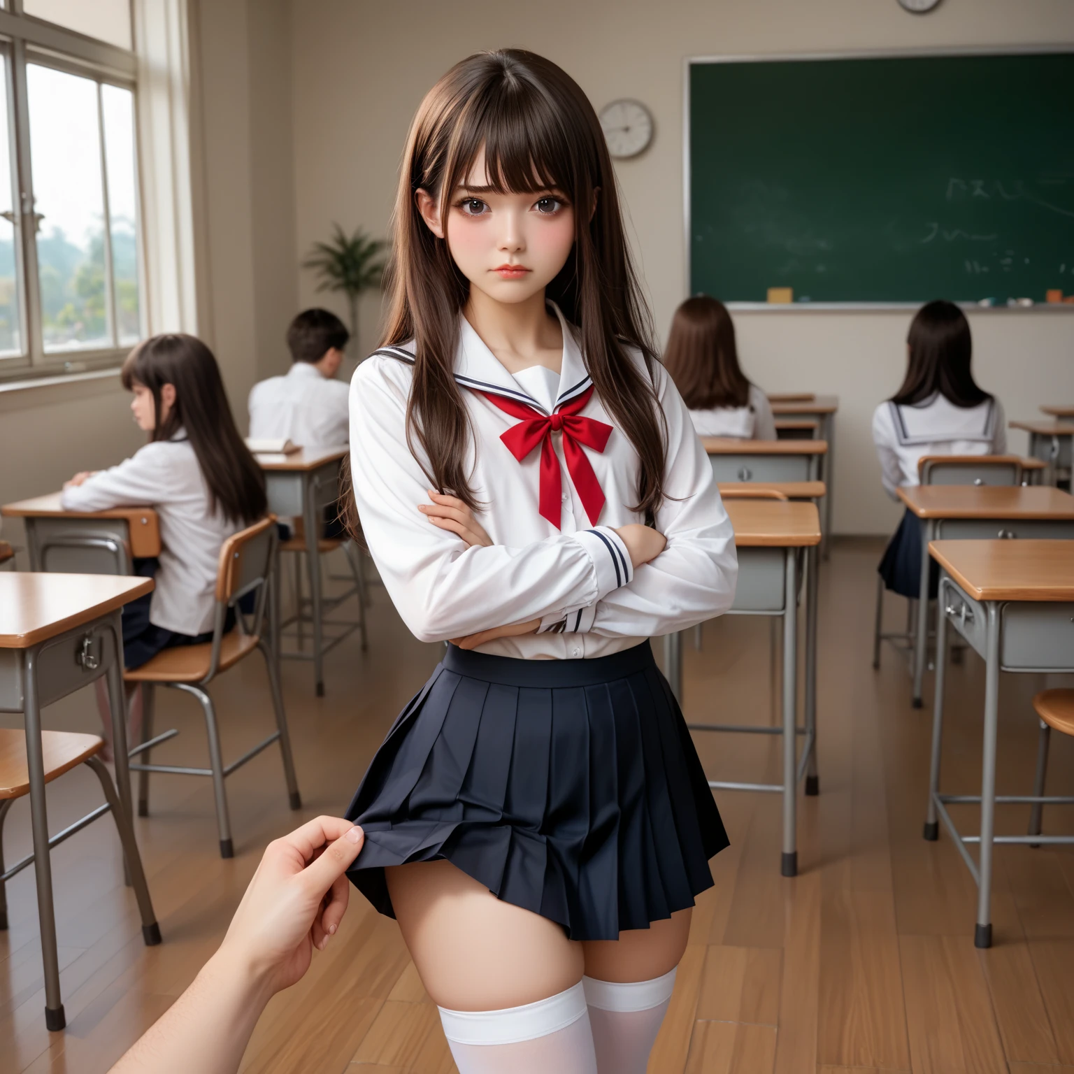 1 school girl having unprotected intercourse with 40 years old man, in classroom,insert penis in her vagina